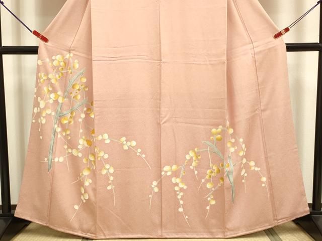 平和屋着物●豪華色留袖　刺繍　枝花文　正絹　逸品　DABK7996du