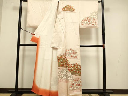 平和屋着物●十日町老舗ブランド　吉澤友禅　吾妻徳穂　訪問着　駒刺繍　橘　金彩　正絹　逸品　DABK7997du
