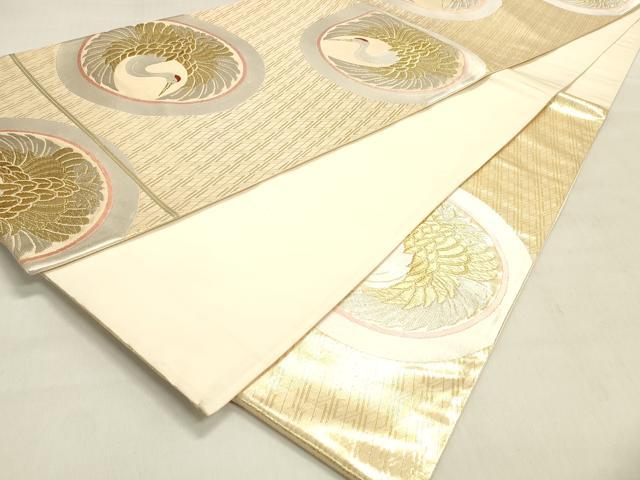 平和屋着物◎六通柄袋帯　唐織　飛鳥丸文　金銀糸　正絹　逸品　DABK8013ar