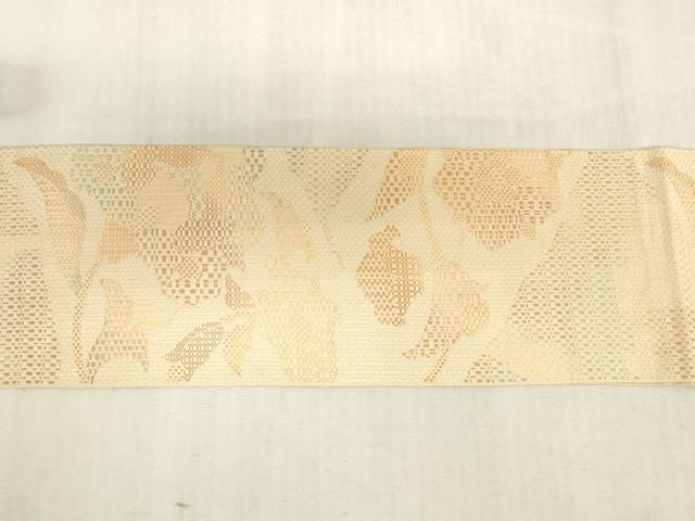 平和屋着物◎八寸名古屋帯　枝花文　正絹　逸品　DABK8042ar