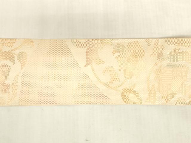 平和屋着物◎八寸名古屋帯　枝花文　正絹　逸品　DABK8042ar
