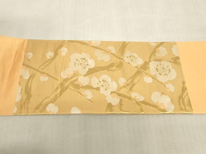 平和屋着物◎九寸名古屋帯　枝梅　金糸　正絹　逸品　DABK8049ar