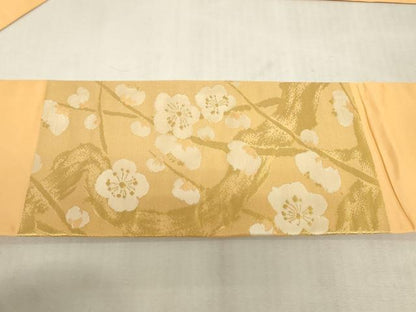 平和屋着物◎九寸名古屋帯　枝梅　金糸　正絹　逸品　DABK8049ar