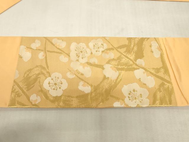 平和屋着物◎九寸名古屋帯　枝梅　金糸　正絹　逸品　DABK8049ar