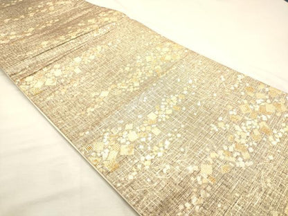 平和屋着物◎六通柄袋帯　箔散らし　金糸　正絹　逸品　DABK8067ar