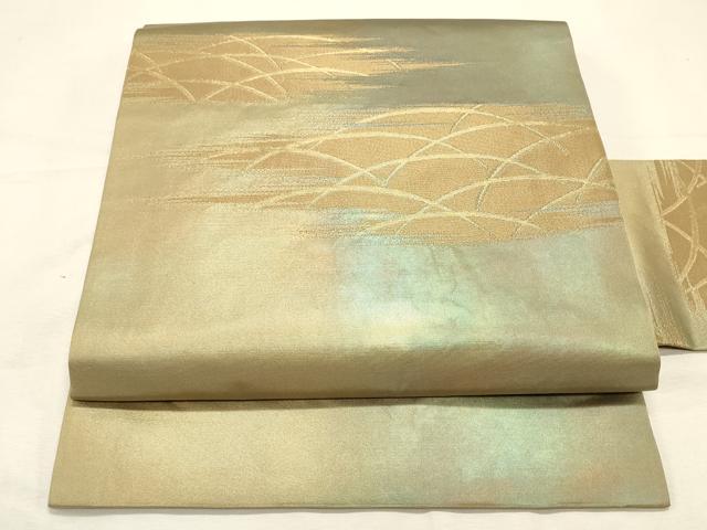 平和屋着物◎九寸名古屋帯　芝文　金糸　引箔　正絹　逸品　DABK8120ar