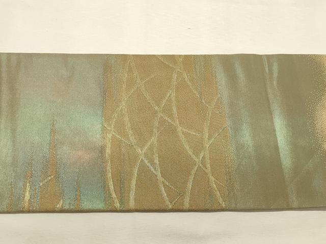平和屋着物◎九寸名古屋帯　芝文　金糸　引箔　正絹　逸品　DABK8120ar