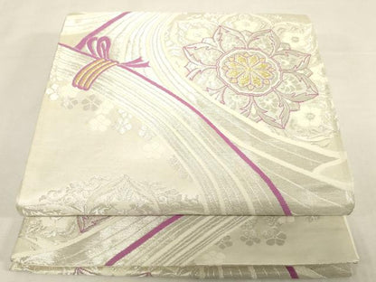平和屋着物◎六通柄袋帯　唐織　正倉院花文　金銀糸　正絹　逸品　DABK8185ar