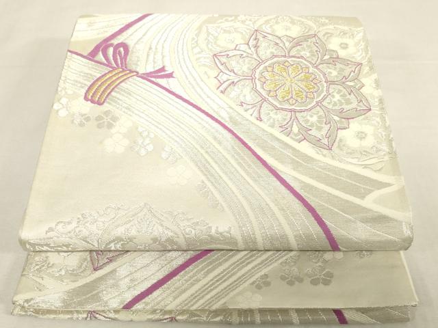 平和屋着物◎六通柄袋帯　唐織　正倉院花文　金銀糸　正絹　逸品　DABK8185ar