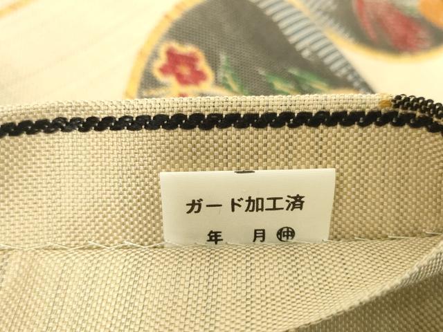 平和屋着物◎六通柄袋帯　花鳥丸文　正絹　逸品　未使用　DABK8194ar