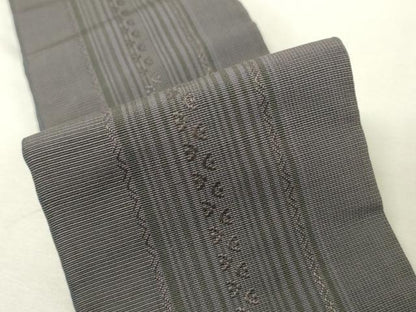 平和屋着物◎男性　本場筑前博多織　角帯　間道　正絹　逸品　DABK8215ar