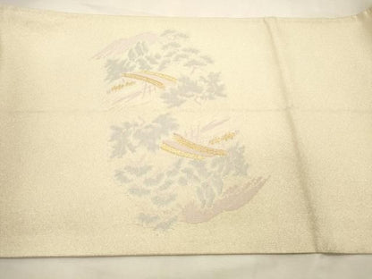 平和屋着物◎太鼓柄袋帯　渡橋風景文　金銀糸　正絹　逸品　DABK8226ar