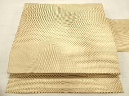 平和屋着物◎本場筑前博多織　八寸名古屋帯　幾何学文様　正絹　逸品　DABK8232ar