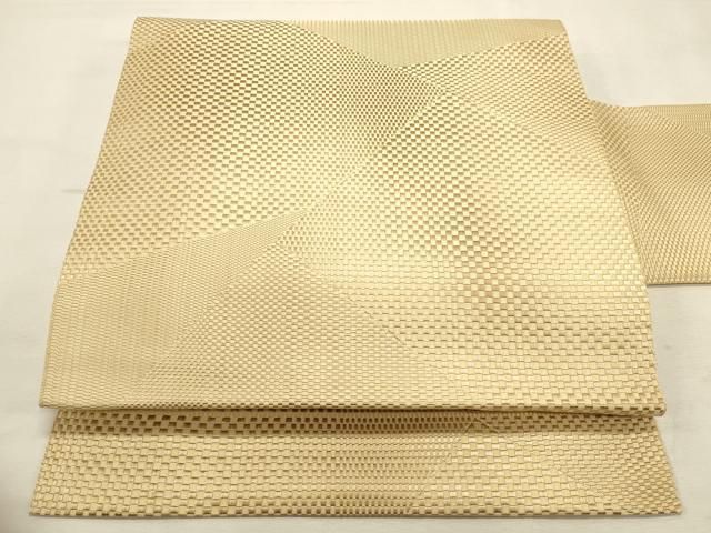 平和屋着物◎本場筑前博多織　八寸名古屋帯　幾何学文様　正絹　逸品　DABK8232ar