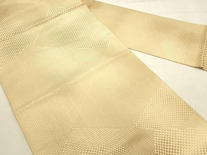 平和屋着物◎本場筑前博多織　八寸名古屋帯　幾何学文様　正絹　逸品　DABK8232ar