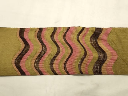 平和屋着物◎八寸名古屋帯　すくい織　波霞文　金糸　正絹　逸品　DABK8236ar