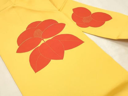平和屋着物◎九寸名古屋帯　駒刺繍　草花文　正絹　逸品　DABK8241ar