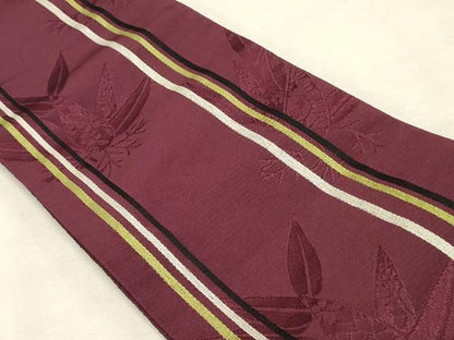 平和屋着物◎森英恵・HANAE MORI　両面　半幅帯　笹間道　DABK8245ar