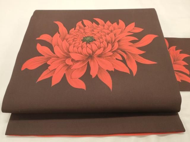 平和屋着物◎九寸名古屋帯　ろうけつ染め　乱菊　金彩　正絹　逸品　DABK8247ar