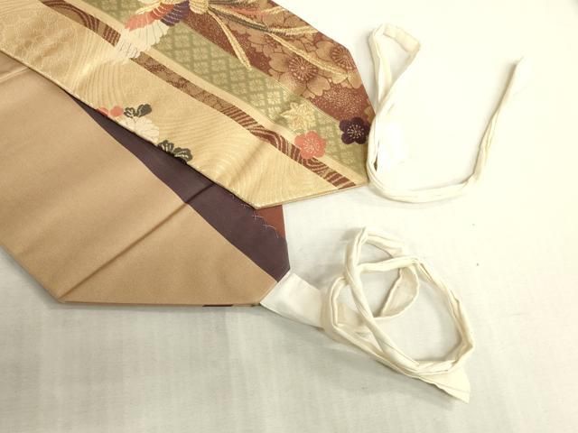 平和屋着物◎つけ帯　唐織　鳳凰花文　金糸　正絹　逸品　DABK8261ar