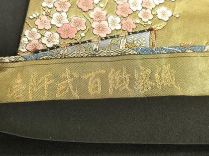 平和屋着物◎六通柄袋帯　唐織　壱阡弐百緻密織　御所解春秋図　金糸　正絹　逸品　DABK8286ar