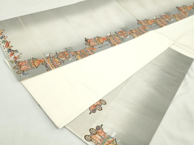平和屋着物◎六通柄袋帯　唐織　祇園祭礼図　金糸　引箔　正絹　逸品　DABK8528cm