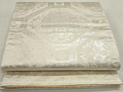 平和屋着物◎両面　六通柄袋帯　唐織　王朝賛歌　金糸　正絹　逸品　DABK8547cm