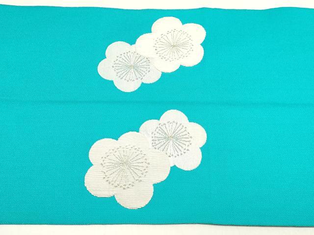 平和屋着物◎八寸名古屋帯　枝梅文　金銀糸　正絹　逸品　DABK8575cm