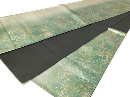 平和屋着物◎六通柄袋帯　霞文　金銀糸　引箔　正絹　逸品　DABK8602cm