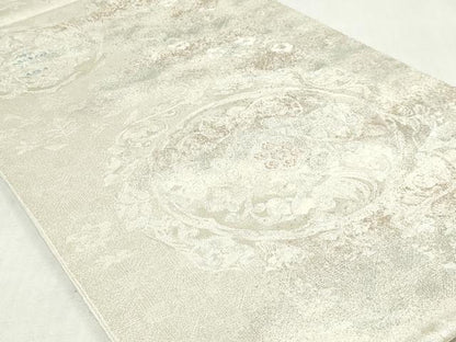 平和屋着物◎六通柄袋帯　花絵皿文　金銀糸　正絹　逸品　DABK8613cm
