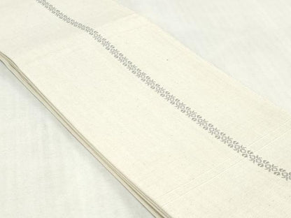 平和屋着物◎両面　半幅帯　格子文　綿　逸品　DABK8633cm