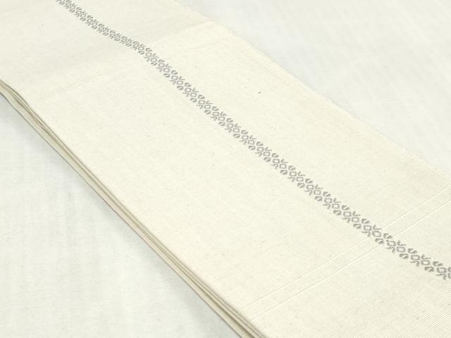 平和屋着物◎両面　半幅帯　格子文　綿　逸品　DABK8633cm