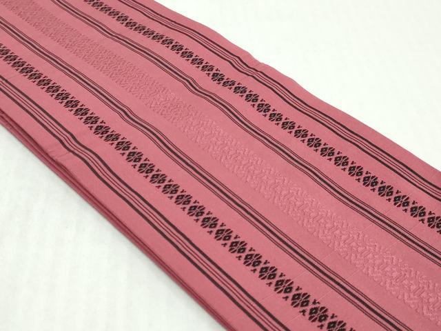 平和屋着物◎本場筑前博多織　半幅帯　献上　正絹　逸品　DABK8648cm
