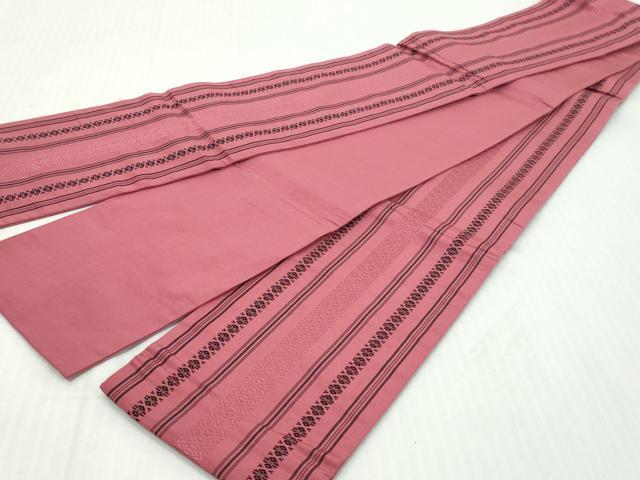 平和屋着物◎本場筑前博多織　半幅帯　献上　正絹　逸品　DABK8648cm