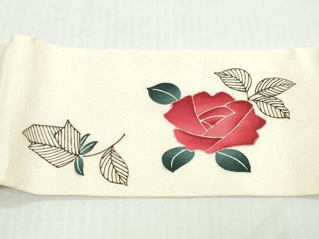 平和屋着物◎つけ帯　薔薇　バラ　正絹　逸品　DABK8651cm