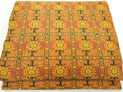平和屋着物◎両面　全通柄袋帯　格子花文　正絹　逸品　DABK8662cm