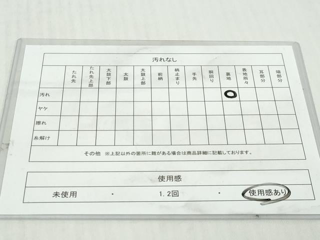 平和屋着物◎両面　全通柄袋帯　格子花文　正絹　逸品　DABK8662cm