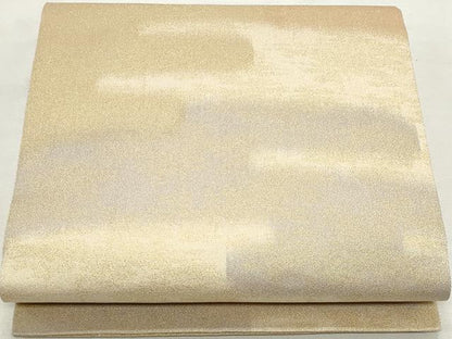 平和屋着物◎全通柄袋帯　綴れ　霞文　金糸　正絹　逸品　DABK8670cm