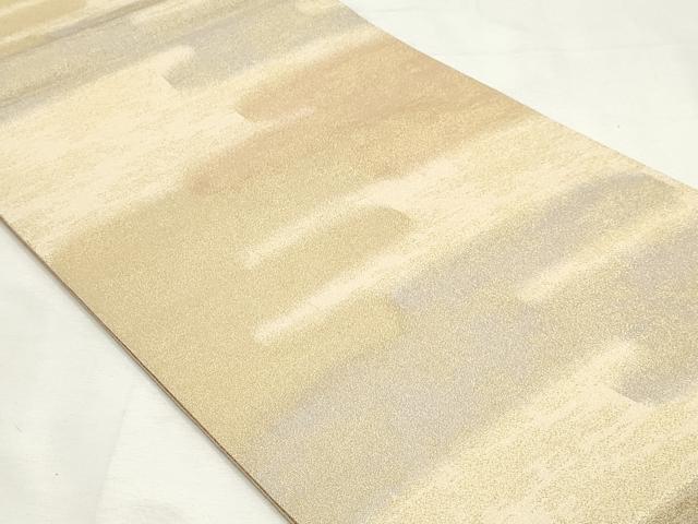 平和屋着物◎全通柄袋帯　綴れ　霞文　金糸　正絹　逸品　DABK8670cm
