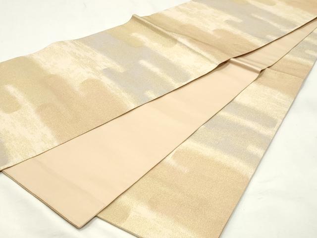 平和屋着物◎全通柄袋帯　綴れ　霞文　金糸　正絹　逸品　DABK8670cm