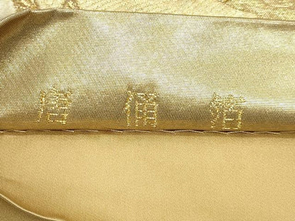 平和屋着物◎六通柄袋帯　唐織　松皮菱花文　唐俑箔　正絹　逸品　DABK8675cm