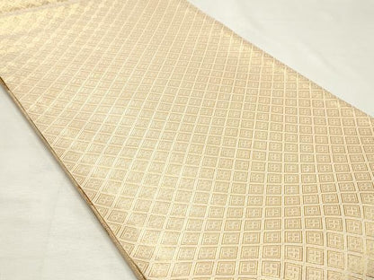 平和屋着物◎佐賀錦　六通柄袋帯　飛鶴風景花文　金糸　正絹　逸品　DABK8692cm
