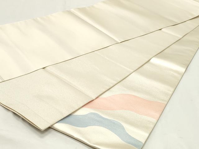 平和屋着物◎太鼓柄袋帯　抽象文様　正絹　逸品　DABK8704cm