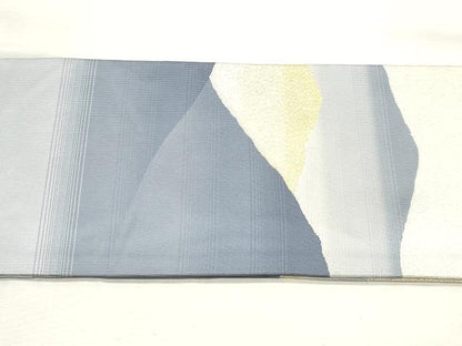 平和屋着物◎九寸名古屋帯　風景文　正絹　逸品　DABK8719cm