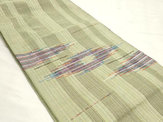 平和屋着物◎八寸名古屋帯　霞文　金糸　正絹　逸品　DABK8724cm