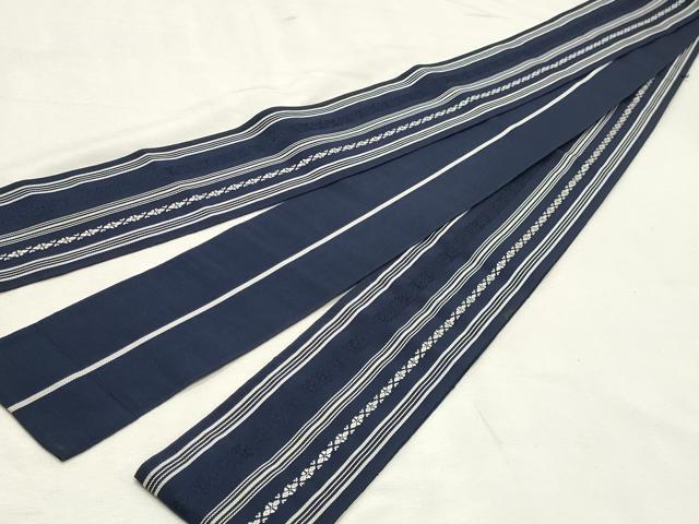 平和屋着物◎男性　本場筑前博多織　角帯　献上　正絹　逸品　DABK8725cm