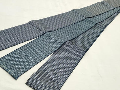 平和屋着物◎男性　本場筑前博多織　角帯　縞　正絹　逸品　DABK8726cm
