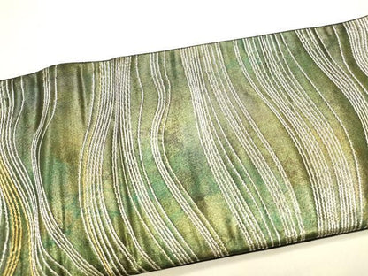 平和屋着物◎ワンタッチつけ帯　花の野　金彩　引箔　正絹　逸品　DABK8738cm