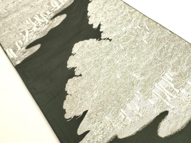 平和屋着物◎六通柄袋帯　松林蒔絵文様　正絹　逸品　DABK8751cm