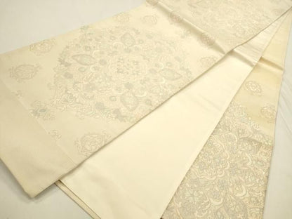 平和屋着物◎六通柄袋帯　唐織　正倉院花文　正絹　逸品　DABK8759cm